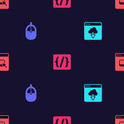 set cloud technology data transfer computer mouse vector image