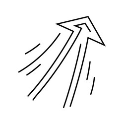 arrow pointing upward progress line icon vector image