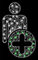 bright web network add man figure with light spots vector image