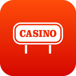 Casino sign icon digital red vector