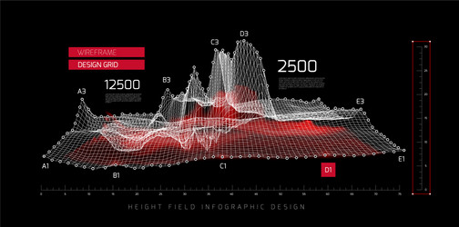 Dynamic Height Field Data Visualization vector image