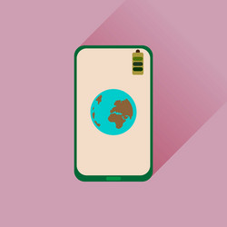 flat web icon with long shadow mobile internet vector image