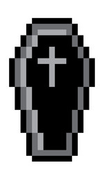 pixel coffin image for 8 bit game assets vector image