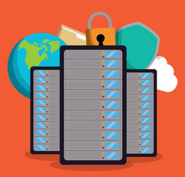 data center and web hosting design vector image