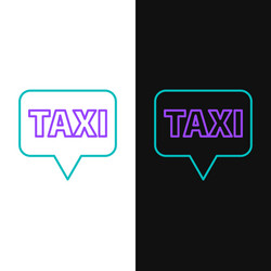 line map pointer with taxi icon isolated on white vector image