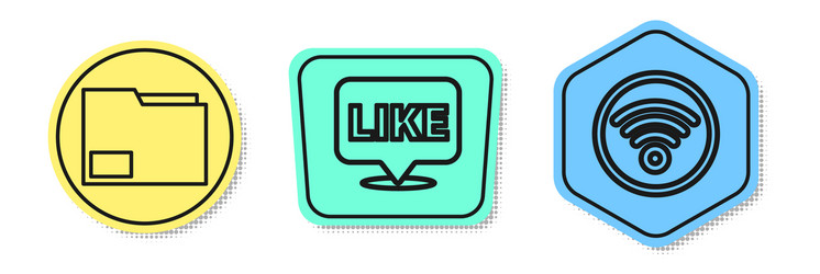 set line document folder like in speech bubble vector image