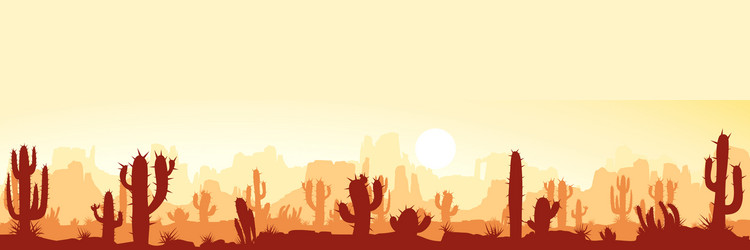 Cactus desert image Royalty Free Vector Image - VectorStock
