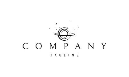 logo with an abstract image of a planet vector image