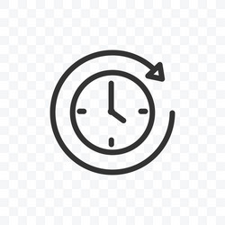 outline clock or timer icon isolated vector