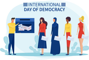 people vote on international day democracy vector