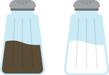 Salt and pepper shaker seasoning for cooking vector