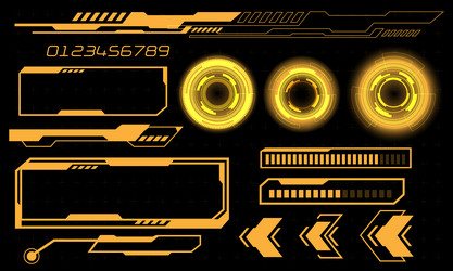 set of hud circle modern user interface elements vector image