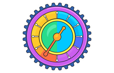 clock icon in flat style timer on color background vector image
