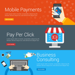 flat design concept set of for web banners mobile vector image