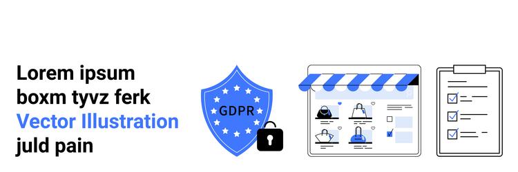 gdpr compliance concept with secure data vector image