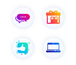 like delivery boxes and dots message icons set vector image