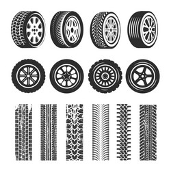 Tire Track & Tread Icons Vector Image
