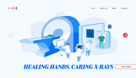 Tomography mri scanning procedure landing page vector