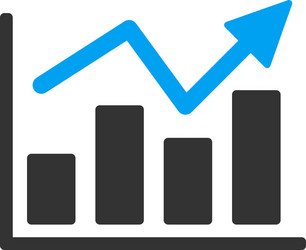 Bar chart trend rounded icon Royalty Free Vector Image