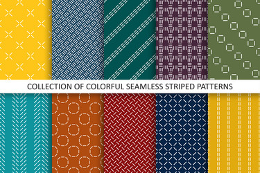 collection of colorful striped seamless patterns vector