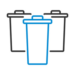 garbage containers with separated trash icon vector image