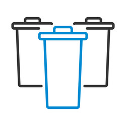 Garbage containers with separated trash icon vector