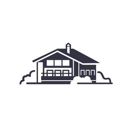 private house icon monochrome vector