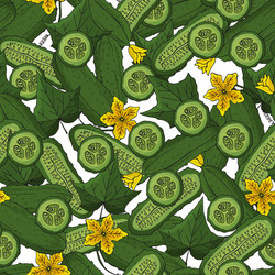 seamless pattern cucumbers in section endless vector image