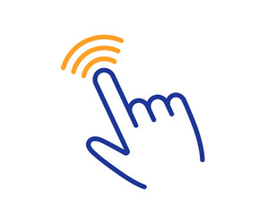 Hand cursor line icon click action sign vector