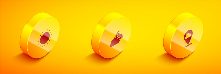 set isometric sun cloud with moon and location vector image