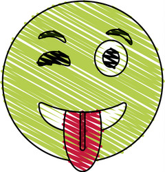 Wink smile tongue out emoji icon image vector