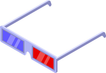 Cinema 3d glasses icon isometric style vector