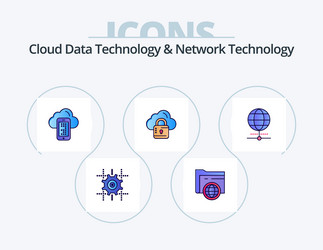 cloud data technology and network line vector image