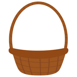 empty wicker basket isolated on transparent vector image