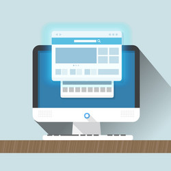 Modern Computer with Browser Window vector image