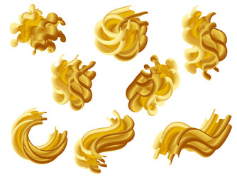 realistic 3d objects decor elements golden vector image