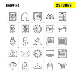 shopping line icon for web print and mobile uxui vector image