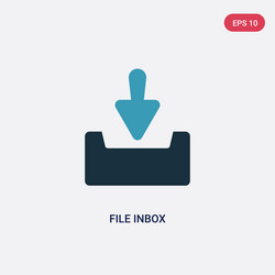 Two color file inbox icon from user interface vector