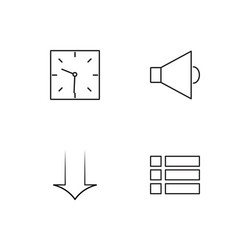 User interface linear icons set simple outline vector