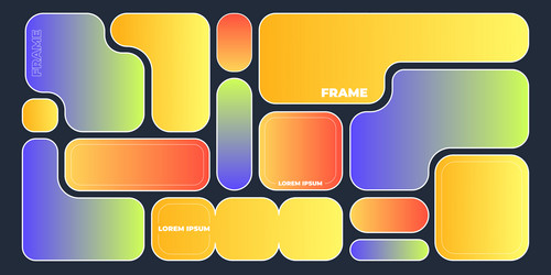 abstract bento grid shapes on black background vector image