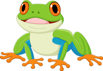 cartoon happy frog on white background Vector Image