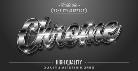 editable text style effect - chrome vector image