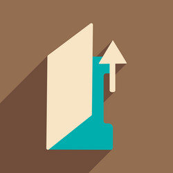 flat with shadow icon and mobile application vector image