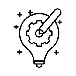 Light bulb icon with gear and pencil suitable vector