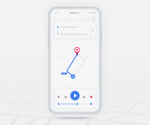 Map gps navigation app ux ui concept mobile vector