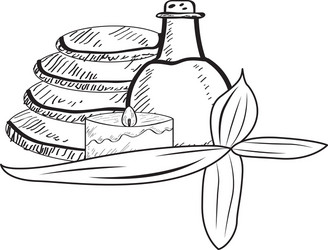 sketch spa objects vector image