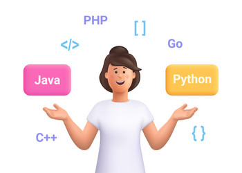 smiling woman programmer or it specialist choose vector image