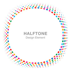 convex distorted abstract halftone circle frame vector image