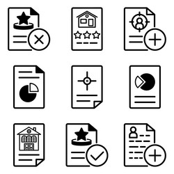 docs1-2 flat icon set isolated on white background vector image