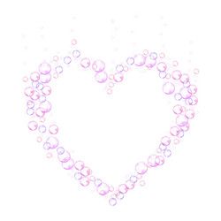 effervescent bubbles frame in the form of heart vector image